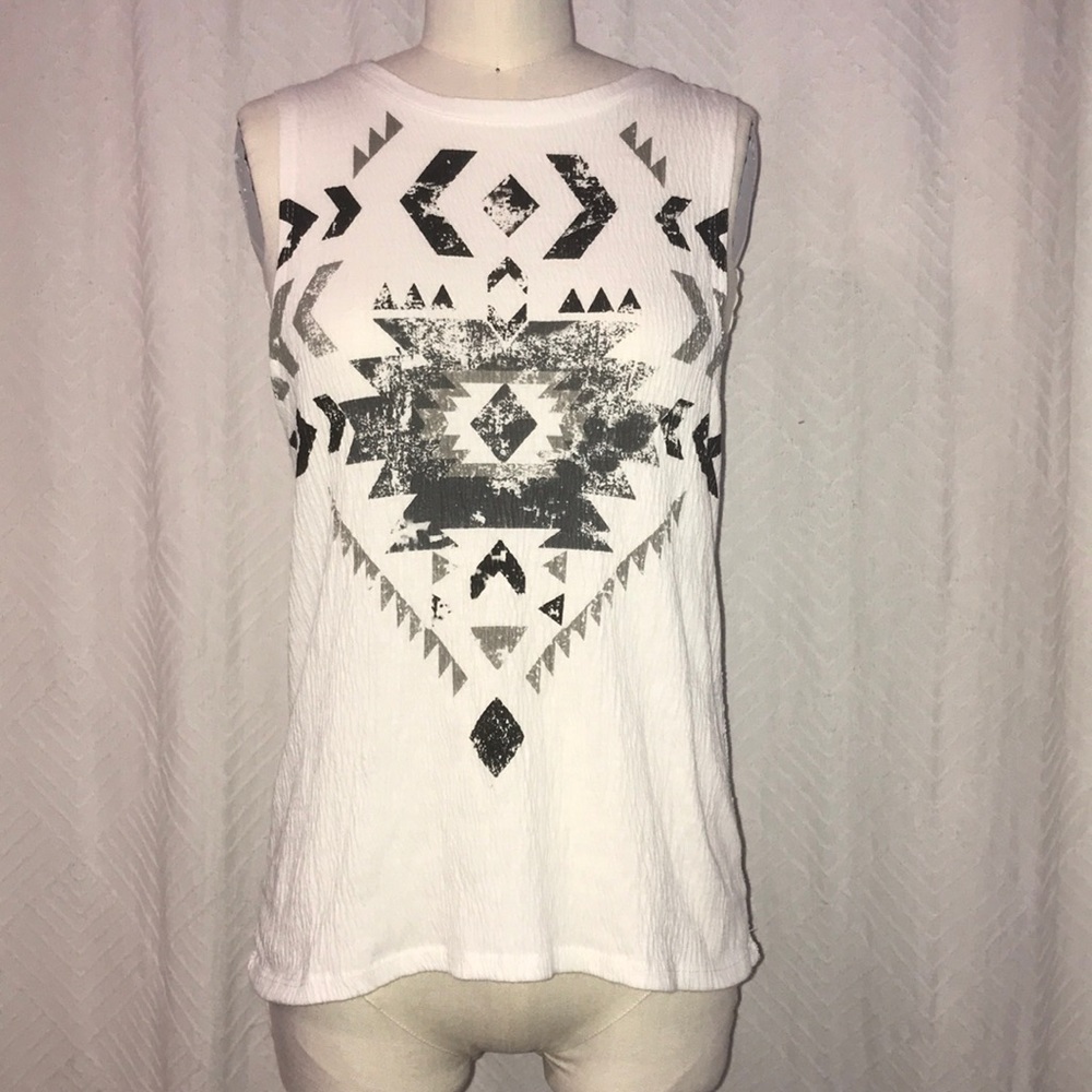 White Aztec Top